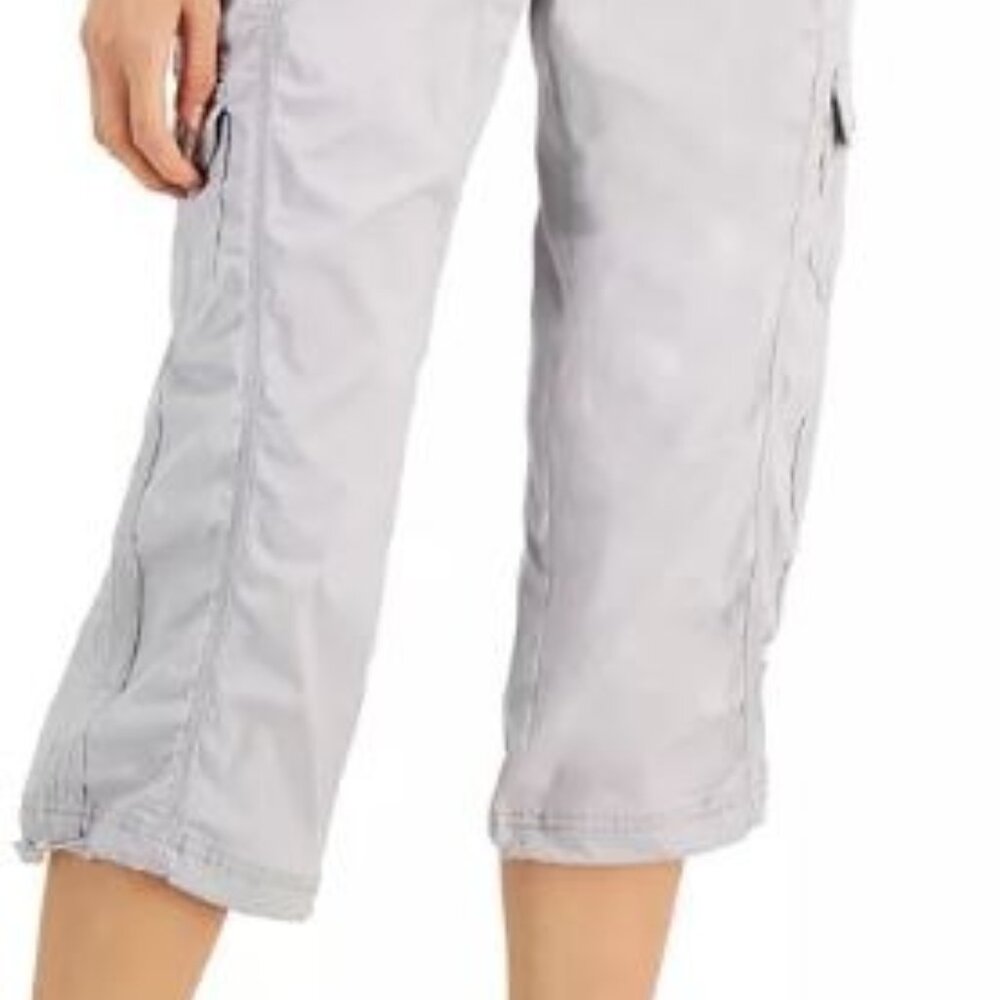 NWT Style & Co Petite Mid Rise Bungee-Hem Capri Pants 14P Misty Harbor